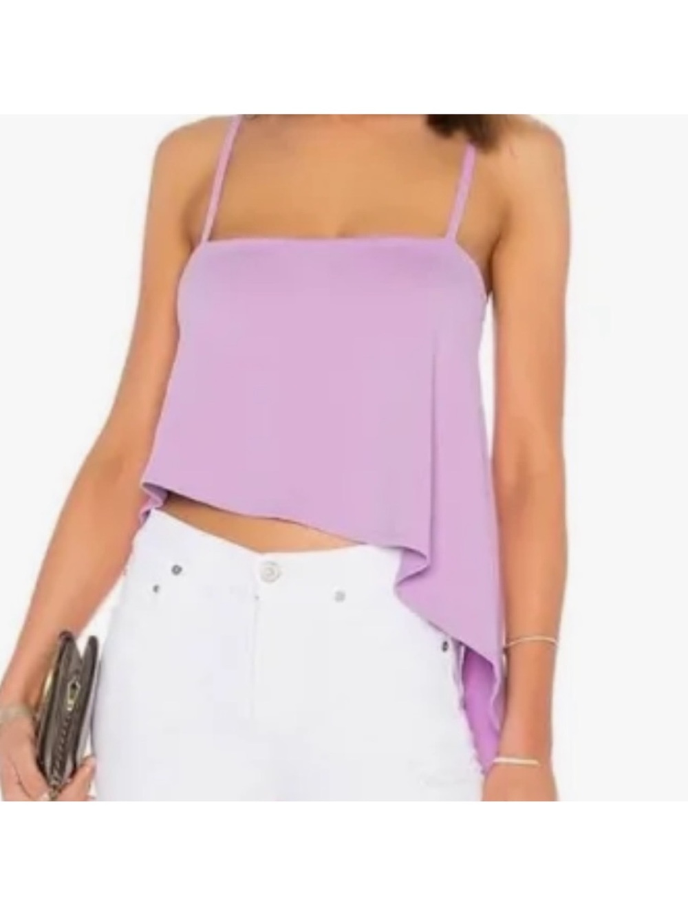 Susana Monaco Lilac Draped Asymmetrical Cami